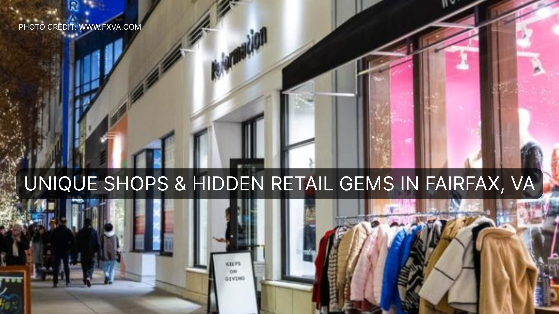 Unique shops at Mosaic District in Fairfax VA